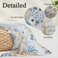 thumbnail image 3 of Blue Beige Coastal Throw Pillow Covers, Beach Starfish Summer Eucalyptus Ombre Soft Breathable Pillow Cases with Invisible Zipper, Toddler Pillowcases for Couch Bed Sofa Chair 12x20 Inches, 3 of 9