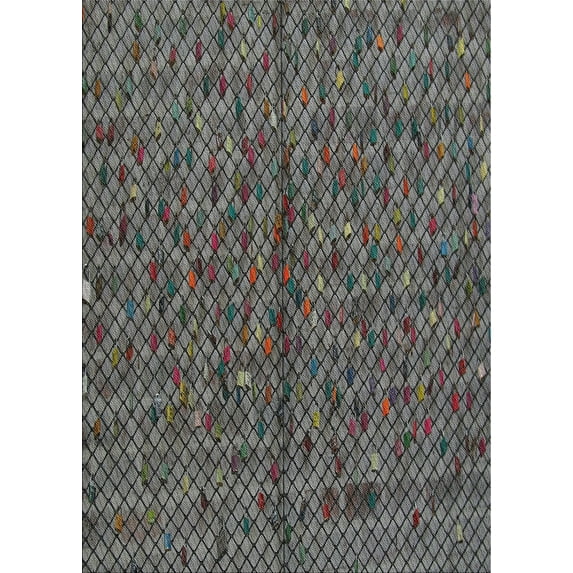 Ahgly Company Indoor Rectangle Patterned Gunmetal Gray Novelty Area Rugs, 5' x 7'
