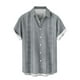 thumbnail image 5 of Blusa y camisa de manga corta con cuello vuelto Camisa casual para hombre Camisa de bolos vintage de manga corta Camisas de verano de playa cubana Camisa con botones Blusa para hombre Poliéster, 5 of 6