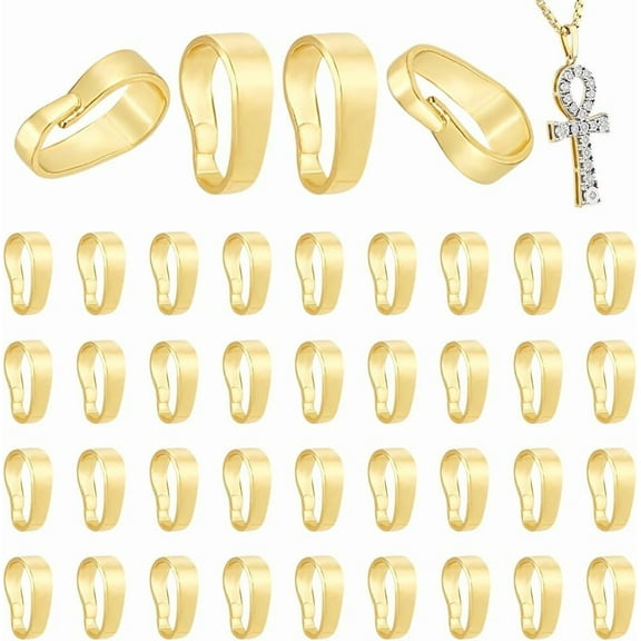 Brass Snap on Pendant Bails Golden 7x4.5x2.3mm 40pcs