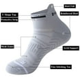 thumbnail image 2 of 6 Pairs Mens Ankle Running Socks Performance Athletic Cushioned Breathable Low Cut Marathon Tab Sports Socks, 2 of 9