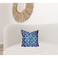 thumbnail image 2 of 16" X 16" Blue And White Zippered Geometric Throw Indoor Outdoor Pillow Cover, 2 of 3