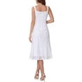 thumbnail image 3 of INSPIRAR CHIC Vestido de Prom de Encaje para Mujeres con Tirantes Cuello Cuadrado Sin Mangas Cóctel Formal Midi Vestidos S Blanco, 3 of 6