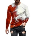 thumbnail image 2 of Tawop Tshirts Shirts for Men Crew Neck Long Sleeve Graphic Gradient Red M, 2 of 5