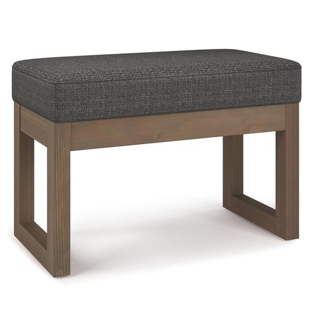 Pemberly Row Banc d'Entrée Moderne de 26 Pouces en Tissu Tweed, Brun Foncé