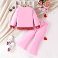 thumbnail image 6 of MEZZALL Valentine's Day Girls Casual Outfits Cute Cartoon Puppy Print Long Sleeve Hoodie With Side Heart Pattern Pants Leisure Clothing Sets, 6 of 8