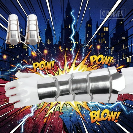 Silver Leatherlike Superhero Cuff Set