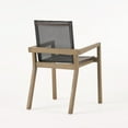 thumbnail image 6 of GDF Studio Estrada Outdoor Mesh and Acacia Wood 5 Piece Dining Set, Gray and Black, 6 of 9