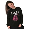 thumbnail image 4 of Fight Boxing Breast Cancer Warrior Women Crewneck Sweatshirt Brisco Brands X, 4 of 6