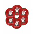thumbnail image 7 of 13 Inch Round Placemats Set of 6, Christmas Gnomes Non Slip Heat Insulation PP Table Mats, Winter Xmas Snowflakes Textured Red Washable Place Mats for Kitchen Dining Party Table Decor, 7 of 7
