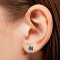 thumbnail image 3 of Black Onyx 6mm Round Stud Earrings in 14k White Gold, 3 of 4