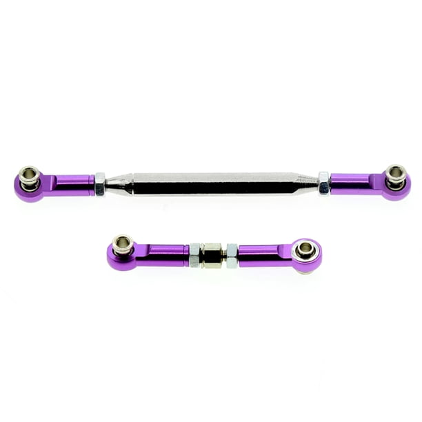 Rodillo de la dirección de metal Brazo de la varilla de arrastre de los extremos 1/12 Reemplazo de las piezas de la modificación del camión de escalada del rastreo para MN D90 99S PURPLE 2 PIEZAS Inevent HA012374-03