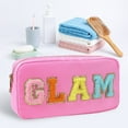 thumbnail image 2 of AMERTEER Nylon Clutch Bag Fashion Letter Toiletry Bag Zipper Flash Border Simple for Work, 2 of 6