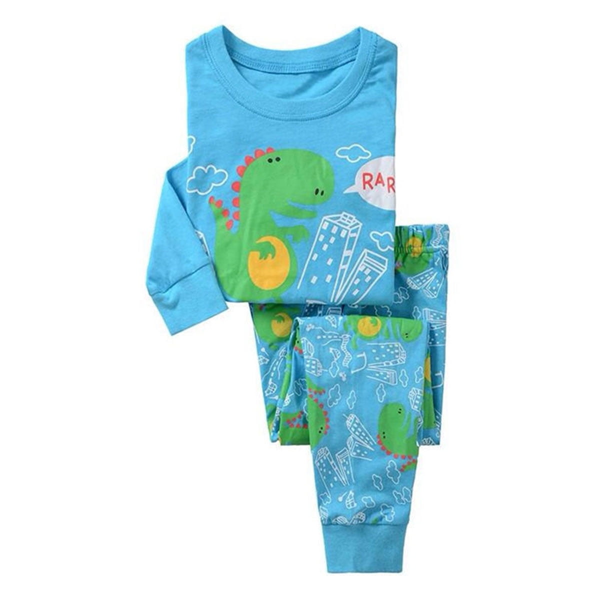 Boys Pajamas Cotton Long Sleeves Toddler Clothes Fish Kids Pjs Sleepwear 2 Piece
