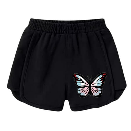 DHFJKG Kids Girls Shorts Casual Shorts Comfortable Fashion Cute Printed Loose Fit Shorts Everyday Wear Trousers For Toddler/Child/Teen Girls 5-6 Years