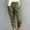 Army Green, variant on Babysbule Womens Pants Women Casual Solid Cotton Linen Drawstring Elastic Waist Calf-Length Pencil Pants