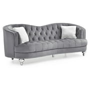 Glory Furniture Jewel Velvet Sofa in Gray