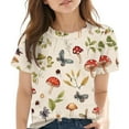 thumbnail image 4 of Spazoro Toddler Girls T-shirts, Summer Printed Crewneck Casual Short Sleeve Tops Tee Khaki Size 4 T, 4 of 7