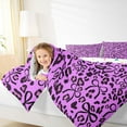 thumbnail image 4 of jejeloiu Cute Cartoon Bowknot Full Size Comforter Sets,Jungle Animal Cheetah Bedding Comforter Set,Purple Black Bedding Sets For Adult,Super Cozy Room Decor Reversible,3-Piece, 4 of 8