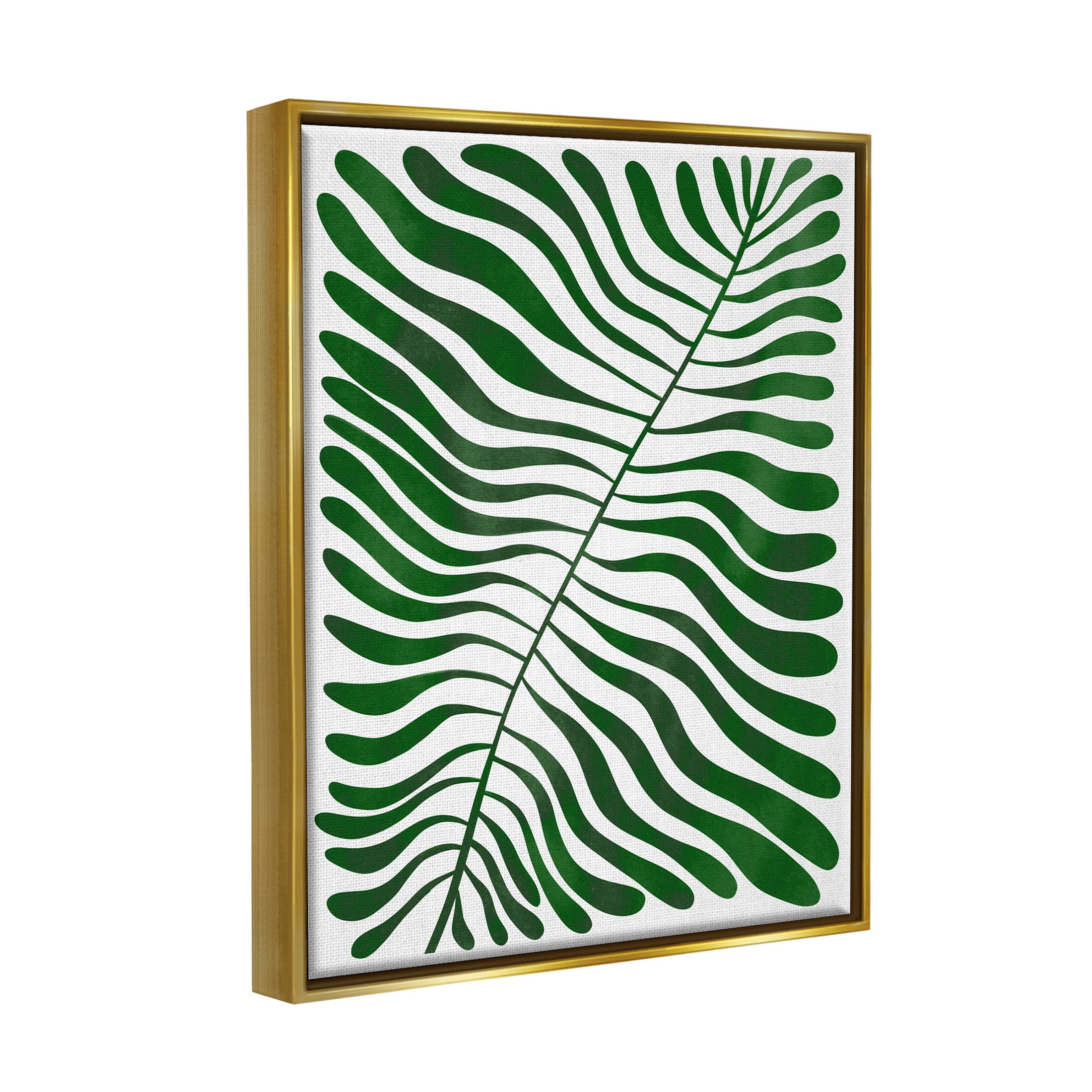 Abstract Fern Botanical Leaf Botanical & Floral Graphic Art Metallic Gold Framed Art Print Wall Art