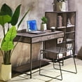 thumbnail image 4 of Homylin Home Office Computer Desk with Drawer, Retro Style 43" Wooden Writing Desk, Laptop Study Table Workstation, Stable Metal Frame, Rustic Dark Brown, 4 of 9