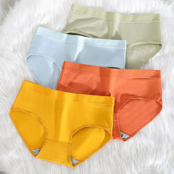 rygai Women Briefs Mid Waist Breathable High Elasticity Quick Dry Butt-lifted Soft Anti-pilling Comfortable Lady Underpants for Inner Wear,White L