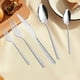 thumbnail image 5 of Juego de cubiertos plateado - Conjunto con mangos retorcidos de acero inoxidable con flores grabadas, 5 of 6