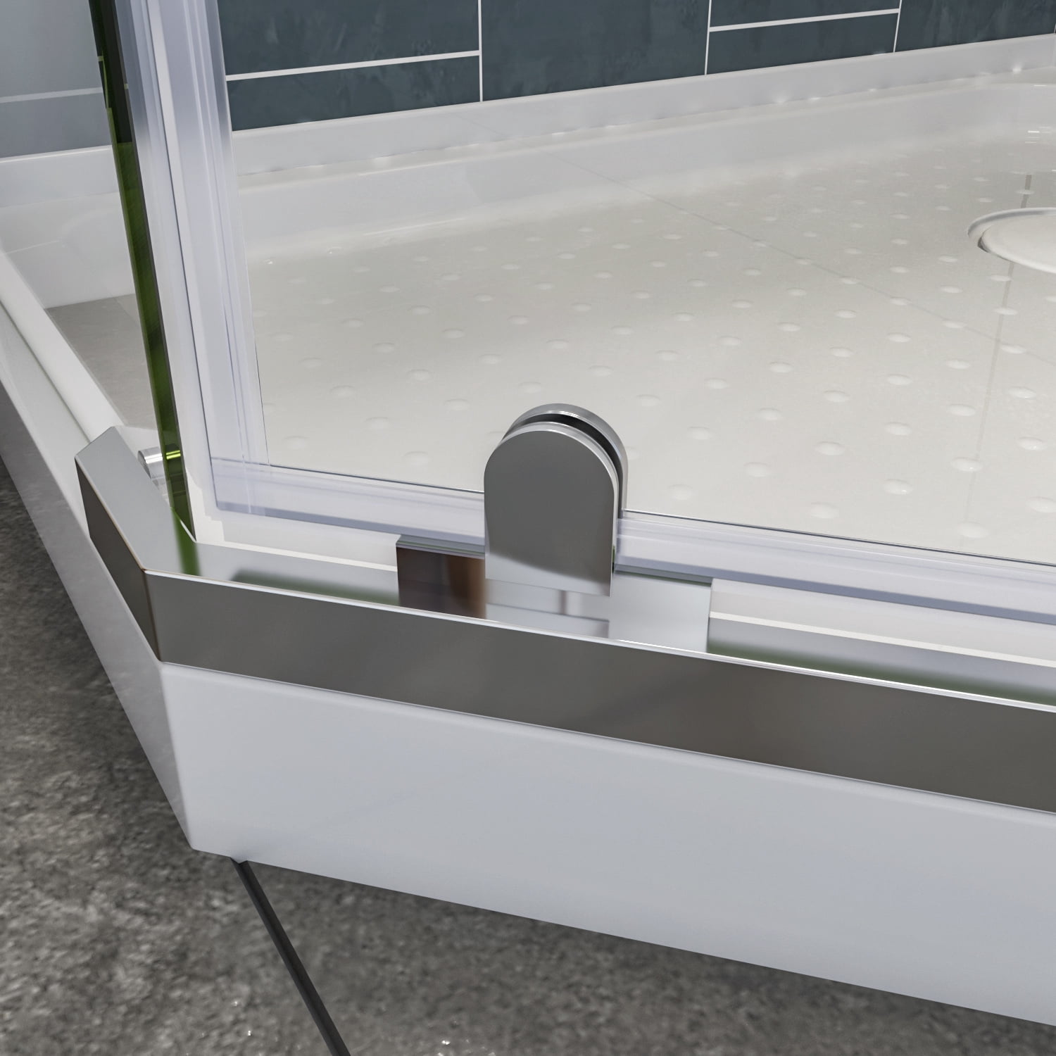 Sunny Shower Neo-angle Sliding Shower Enclosures 36 1/2" W x 36 1/2" D x 72" H Corner Frameless Shower Door Not Include Shower Base