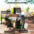 thumbnail image 4 of CoSoTower 3 Burner Gas Grill with Side Burner, 9.5 KW Propane BBQ Grill, Cabinet Style with Shelves, Wheels, Instant Ignition, 4 of 7