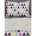 thumbnail image 3 of Geometric Comforter & Sham Bedding Set, Triangle with Grunge Effect Colorful Paint Dripping Pattern Hipster Mosaic Design, 3 pcs Duvet Set Microfiber Filling Quilt, 5 Sizes, Multicolor, by Ambesonne, 3 of 4