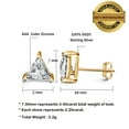 thumbnail image 2 of Gold Plated Sterling Silver 3 Prong Triangle Shape Cubic Zirconia Stud Earrings, 2 of 6