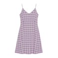 thumbnail image 5 of QSXADF Women Spaghetti Strap Dress Summer Mini Dress A Line Dress Spaghetti Strap Sleeveless Plaid V Neck Daily Casual Everyday Summer Dress For Women, 5 of 5