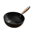 thumbnail image 4 of deevoka Iron Wok Pan Stir Fry Pan Cooking Pan Easily to Clean Cookware Chinese Wok for Stir Frying Boiling for Induction Electric Gas 28cm, 4 of 9