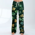 thumbnail image 3 of TQWQT Women's Pajama Pants Clover St. Patrick Day Comfy Shamrock Pj Pants Baggy Shamrock Funny Pajama Pants Cotton Drawstring Sleep Yoga Pajama Bottom 3XL, 3 of 6