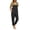 c01Black, variant on Women's Overalls Cotton Solid Color Casual Bib Jumpsuit Summer Baggy Adjustable Strap Romper with Four Pockets White XL