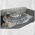 thumbnail image 5 of Ethnic Soft Flannel Fleece Blanket, Monochrome Mandala Inspired Floral Ornaments Graphic Plain Background, Cozy Plush for Indoor and Outdoor Use, 50" x 70", Charcoal Grey and White, by Ambesonne, 5 of 5