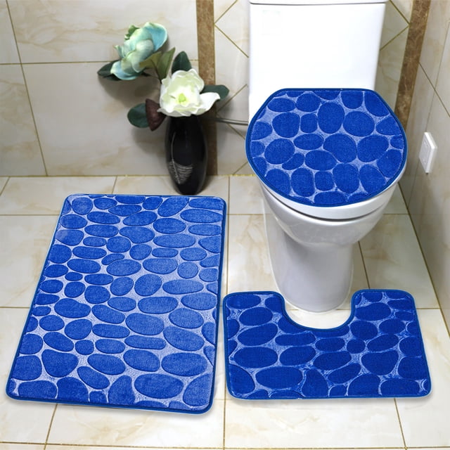 LSLJS Bathroom Rugs Sets 3 Piece Bathroom Carpet, Super Soft Non Slip Bathtub Carpet and Absorbent Bath Mat, Bathroom Carpet, Plush Bath Mat for Bathroom