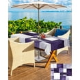 thumbnail image 5 of Fsddascl Purple Geometric Outdoor Tablecloth - 54x80 Inch Rectangle Dining Table Cover, Vintage Oil Painting Contemporary Waterproof Outdoor Table Cloth with Umbrella Hole & Zipper for Picnic/Patio, 5 of 7
