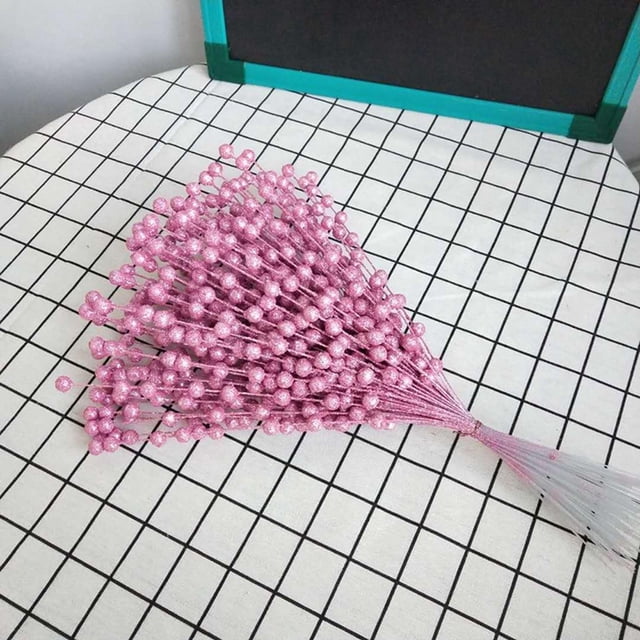 Tallos Artificiales, Bayas, Plantas de Simulación DIY para Decoración, Mesa de Cena , rosado Fernando tallo de baya feke
