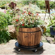 DeVault 24 in x 24 in x 4 in Black High-Density Polyethylene (HDPE) Plant Stand with Wheels, Heavy Duty , 500 lb Capacity
