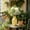 Green-GN-clearacne, variant on Amketima Artificial Green Plants Baby's Breath Hydrangea Wedding Bouquet Home Decor Photography Prop Fake Flowers No Maintenance