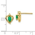 thumbnail image 7 of 14k Yellow Gold Solid Diamond & Emerald Earrings, 7 of 7