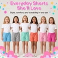 thumbnail image 4 of MISS POPULAR Girls 6-Pack Bermuda Short Sizes 4-16 Comfortable Cotton, Spandex Elastic Waistband, Bow-Tie, Pockets & Many Colors, 4 of 8