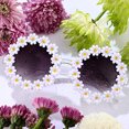 thumbnail image 3 of Gafas de sol retro de margaritas para mujer, gafas de sol redondas de flores para festivales de discoteca, 3 of 5
