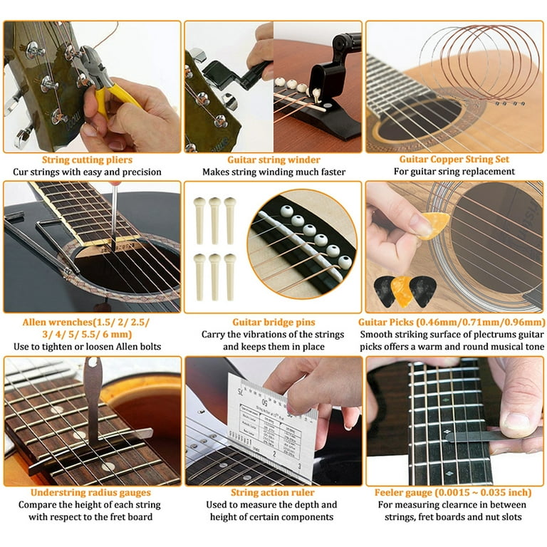 Alasum 1 Set Guitar File Jewelry Repair Kit Tools Nail Puller  Repair Tool Metal Banjo Bass Files Mandolin Nut File Guitar Nut Files Banjo  Repair Tool Refit Ukulele Double Edge Alloy 