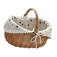 thumbnail image 3 of Cesta tejida de picnic cesta de picnic de picnic transpirable contenedor de contenedor canasta de almacenamiento de frutas para bocadillos sándwiches, 3 of 8