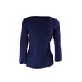 thumbnail image 2 of Calvin Klein Women's 3/4 Sleeve Sleepwear Top Dark Blue Size Small, 2 of 3