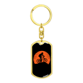 thumbnail image 4 of Mountain Bike Red Moon Cycling Stainless Steel or 18k Gold Premium Swivel Dog Tag Keychain, 4 of 10