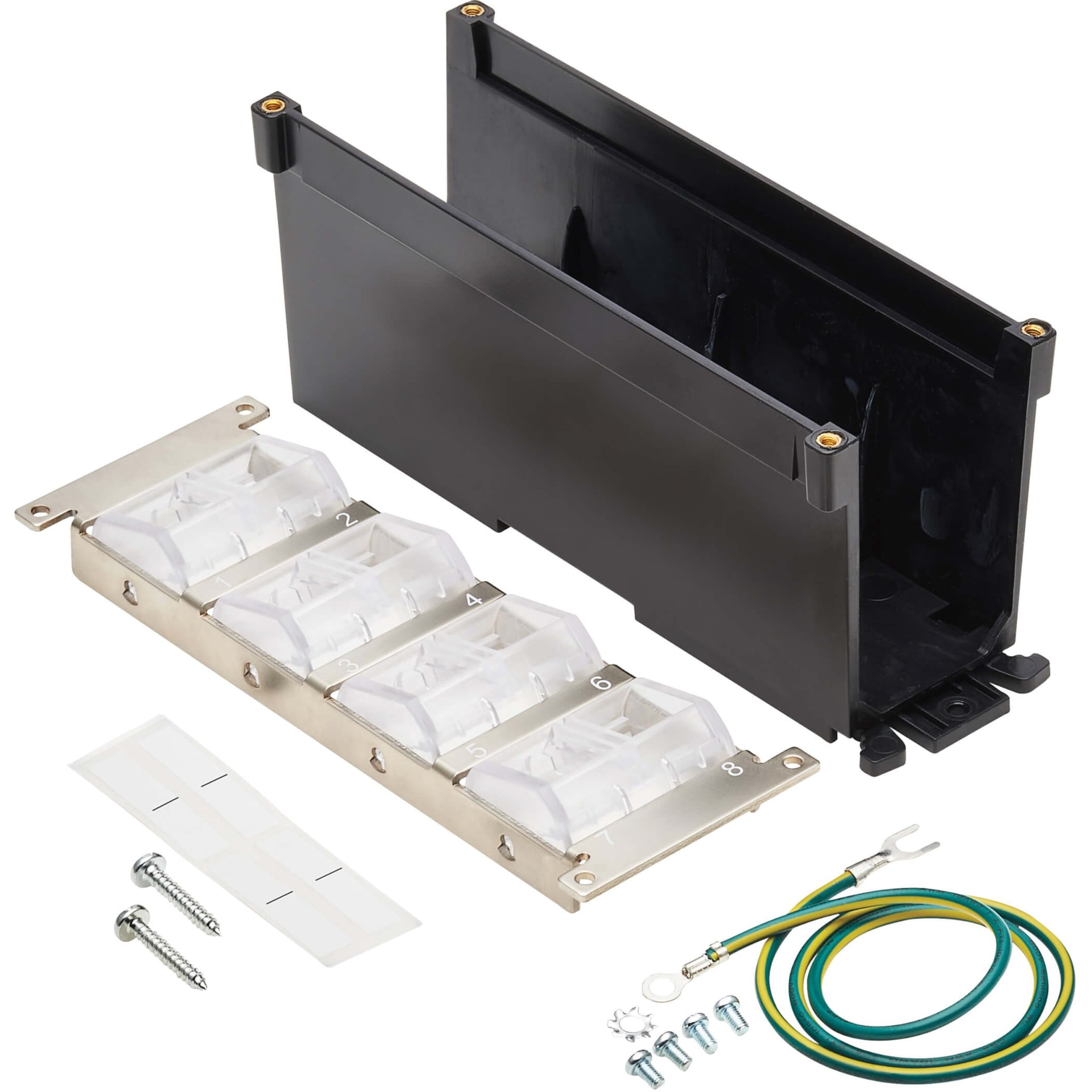 Tripp Lite 8-Port Metal DIN-Rail Mounting Keystone Patch Panel Black/Silver