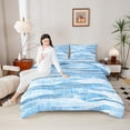 thumbnail image 4 of Castle Fairy Abstract Blue Stripes Twin Comforter Sets,Mid Century Lines Bedding Set, 4 of 8